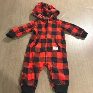 Carters 6 month- unisex plaid Bear one piece